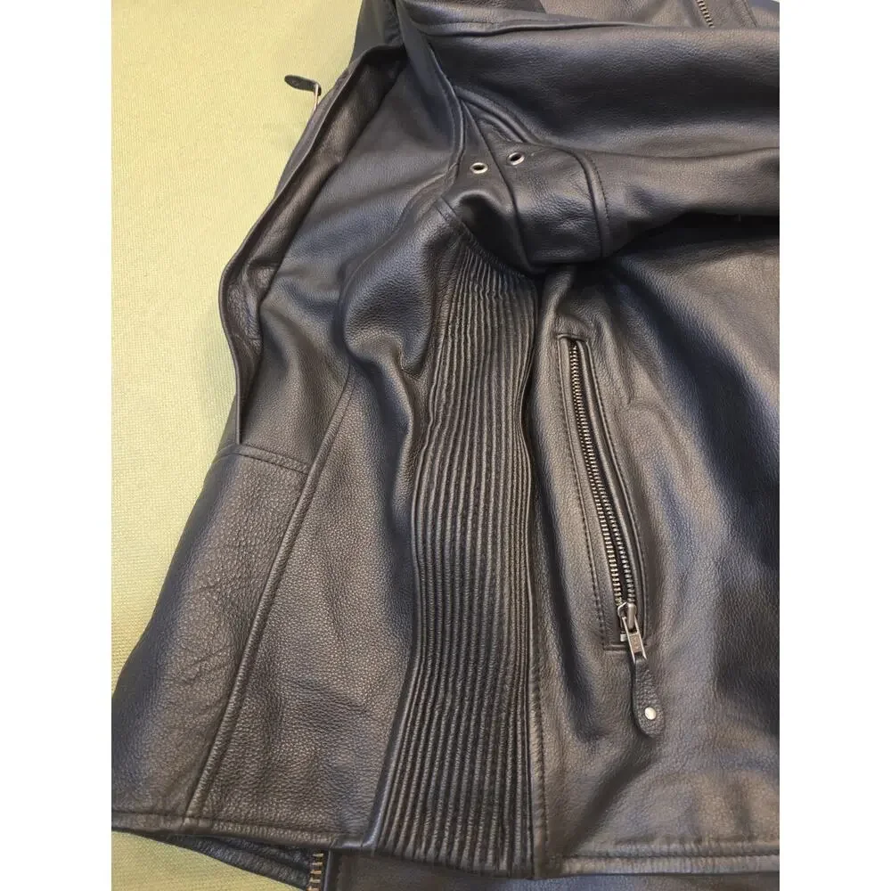 First Classics Classic Leather Gear Men’s Size XL Black Leather Jacket w/Liner